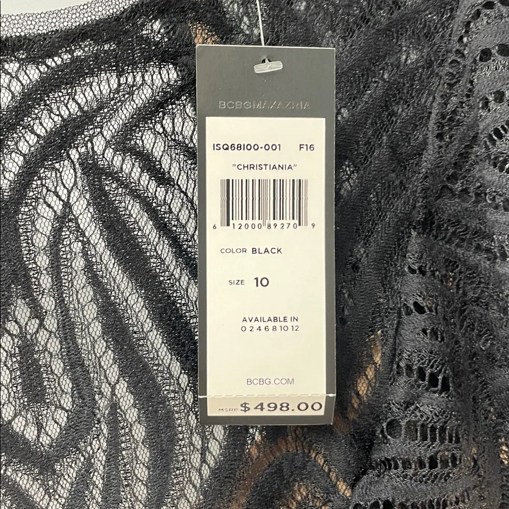 BCBG MAX AZRIA SLEEVELESS BLACK TIERED LACE COCKTAIL DRESS FTL-03-118 - Picture 9 of 10